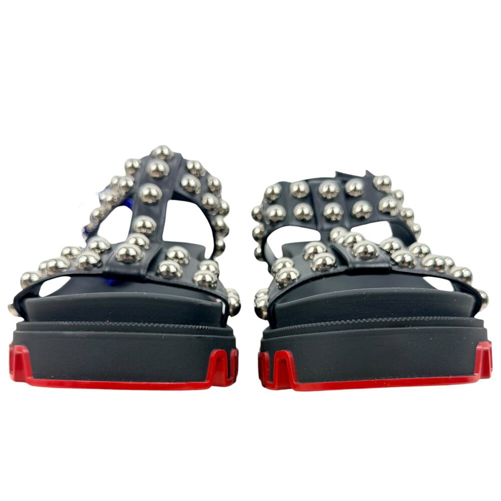 Christian Louboutin Duniclou Studded Leather Platform Sandals Black Size 40.5 - Picture 4 of 9